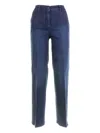 Via Masini 80 Button Jeans In Blue