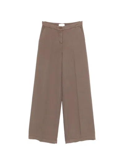 Via Masini 80 Button Trousers In Brown