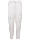 Via Masini 80 Light Grey Cargo Trousers In Grey