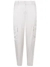 Via Masini 80 Light Grey Cargo Trousers In Light Grey