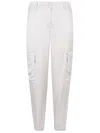 Via Masini 80 Light Grey Cargo Trousers In Light Grey