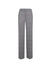 Via Masini 80 Check-patterned Rousers In Gray
