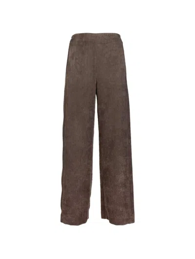 Via Masini 80 Corduroy Elasticated-waist Trousers In Brown
