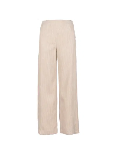 Via Masini 80 Corduroy-effect Straight-leg Trousers In Neutral