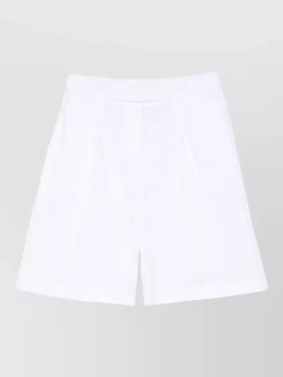 Via Masini 80 Cotton Bermuda Shorts Knee Length Pleated In Pattern
