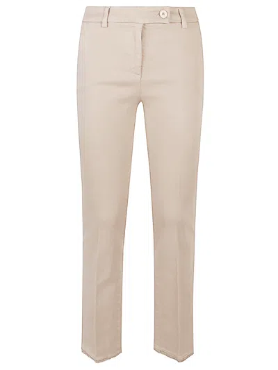 Via Masini 80 Cotton Straigh-leg Trousers In Beige