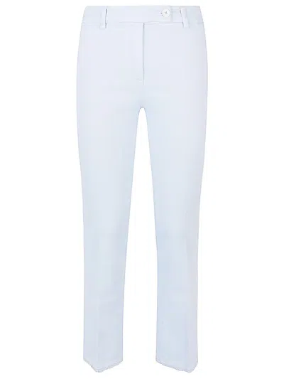 Via Masini 80 Cotton Straigh-leg Trousers In Clear Blue