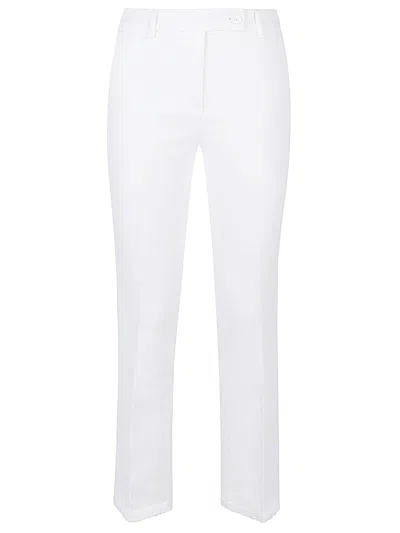 Via Masini 80 Cotton Straigh-leg Trousers In White