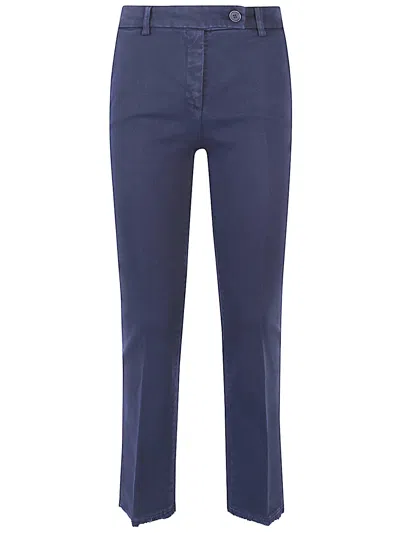 Via Masini 80 Cotton Straight-leg Trousers In Blue