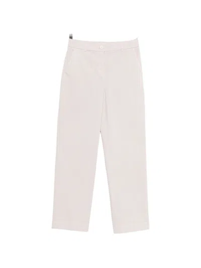 Via Masini 80 Cotton Straight-leg Trousers In Neutral