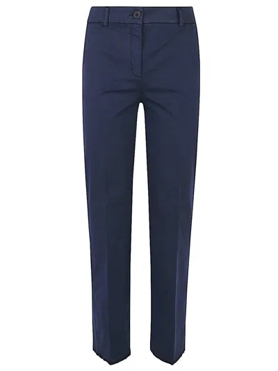 Via Masini 80 Cotton Trousers In Blue