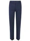 Via Masini 80 Frayed-hem Trousers In Blue
