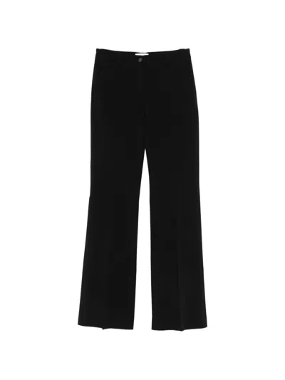 Via Masini 80 Cotton Wide Leg Trousers In Black