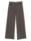 Via Masini 80 Dark Brown Cotton Wide-leg Trousers In Blue