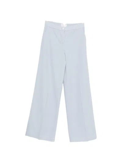 Via Masini 80 Cotton Wide Leg Trousers In Black