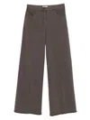 Via Masini 80 Dark Brown Cotton Wide-leg Trousers In Brown