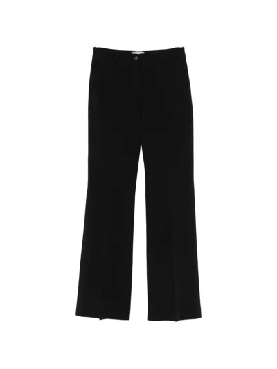 Via Masini 80 Cotton Wide-leg Trousers In Black