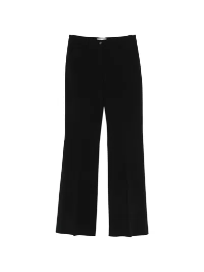 Via Masini 80 Cotton Wide-leg Trousers In Black