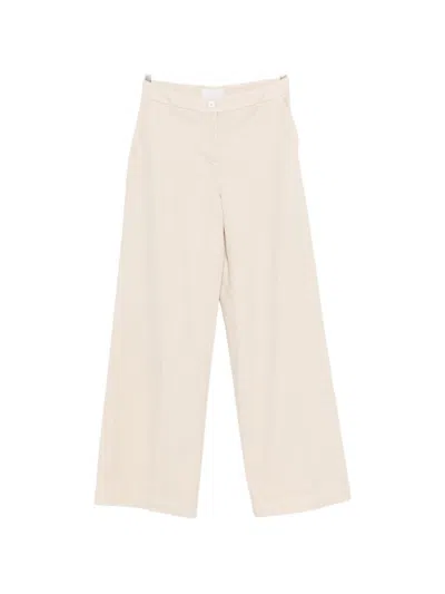 Via Masini 80 Cotton Wide-leg Trousers In Sand