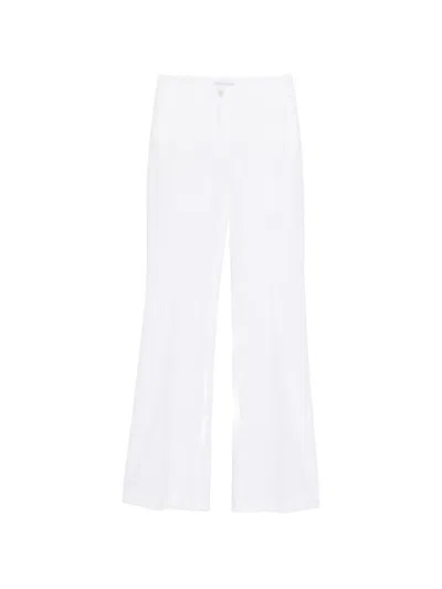 Via Masini 80 Cotton Wide-leg Trousers In White
