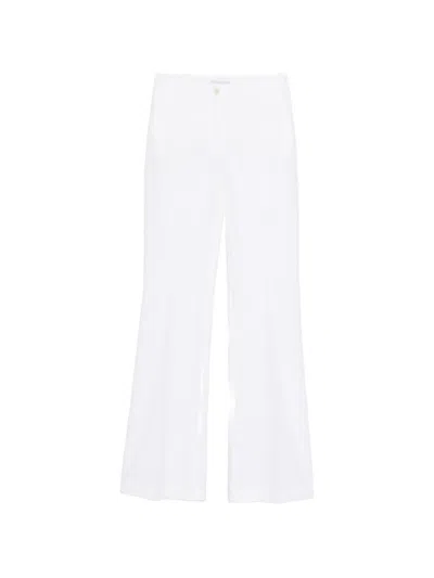 Via Masini 80 Cotton Wide-leg Trousers In White