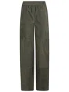 Via Masini 80 Dark Green Suede Leather Trousers In Green