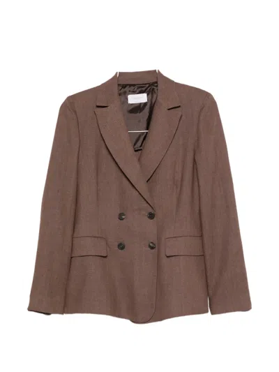 Via Masini 80 Double-breasted Jacket In Brown