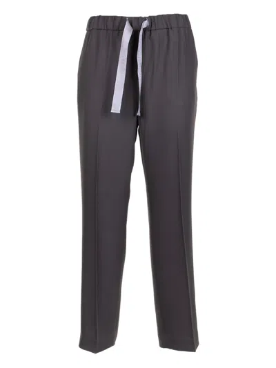 VIA MASINI 80 DRAWSTRING-FASTENING TROUSERS