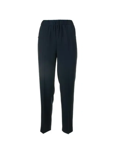 Via Masini 80 Elastic Navy Blue Trousers