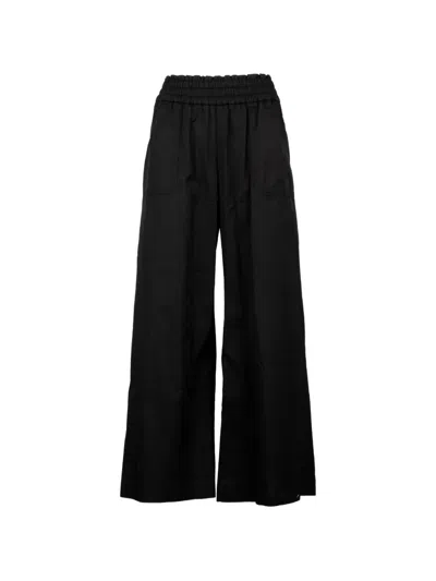 Via Masini 80 Elastic-waistband Trousers In Black