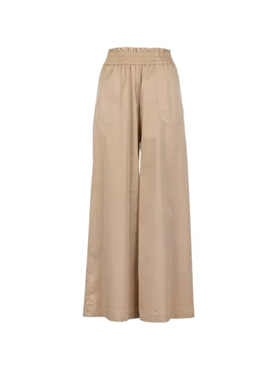 Via Masini 80 Elastic-waistband Trousers In Neutral