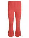 Via Masini 80 Flared Cropped Suede Trousers
