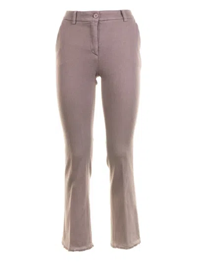 Via Masini 80 Frayed-hem Trousers In Pink