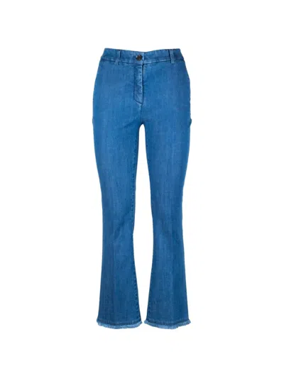 Via Masini 80 Frayed Trousers In Blue