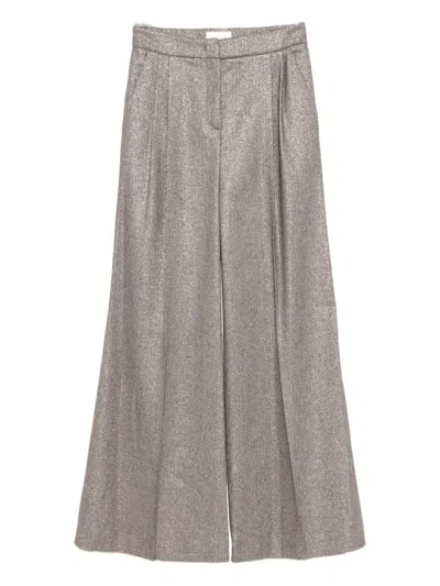 VIA MASINI 80 WOMEN GREY PLEATED TROUSER, 28 LUXURY PANTS FOR WOMEN DARVEYS