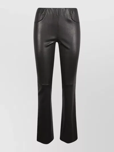 Via Masini 80 High Waist Faux Leather Flared Trousers
