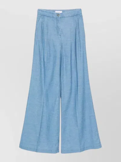 Via Masini 80 High Waist Flared Trousers Belt Loops