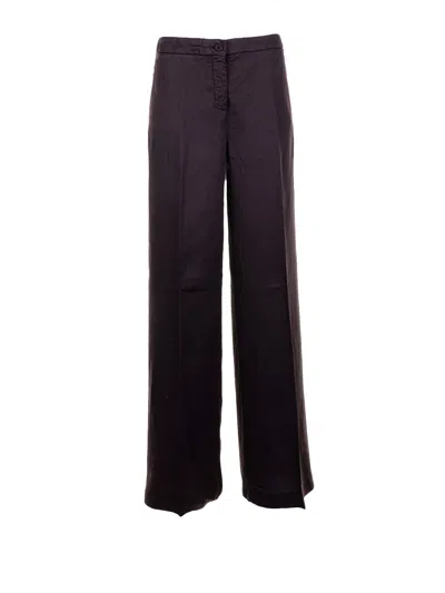 Via Masini 80 High-waisted Trousers In Brown