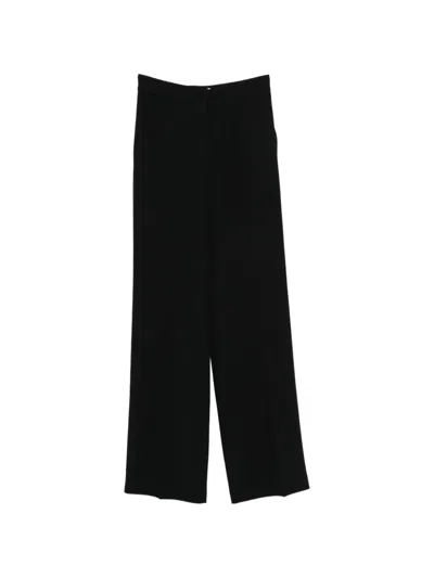 Via Masini 80 High-waisted Wide-leg Trousers In Black
