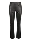 Via Masini 80 Leather Flared Leg Trousers In Animal Print