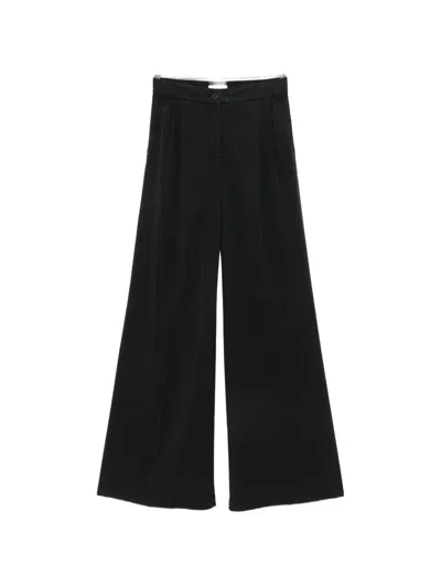 Via Masini 80 Linen Blend Trousers In Black