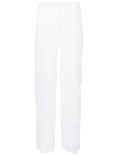 Via Masini 80 Linen Blend Trousers In White