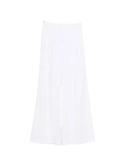 Via Masini 80 Linen Blend Trousers In White