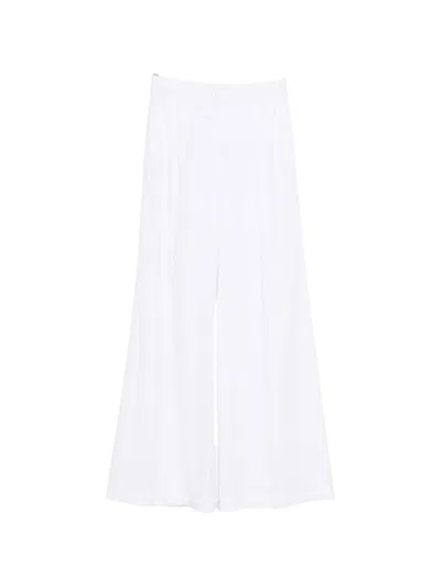 Via Masini 80 Linen Blend Trousers In White