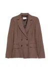 Via Masini 80 Double-breasted Jacket In Brown