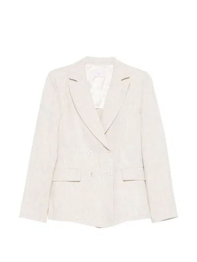 Via Masini 80 Linen Jacket In Nude