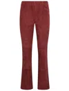 Via Masini 80 Suede Leather Trousers In Magenta