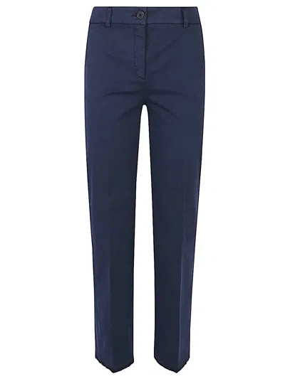 Via Masini 80 Frayed-hem Trousers In Blue
