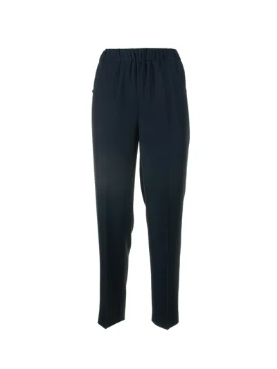 Via Masini 80 Elastic Navy Blue Trousers