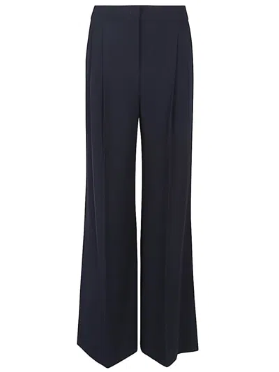 Via Masini 80 Navy Blue Wide-leg Trousers